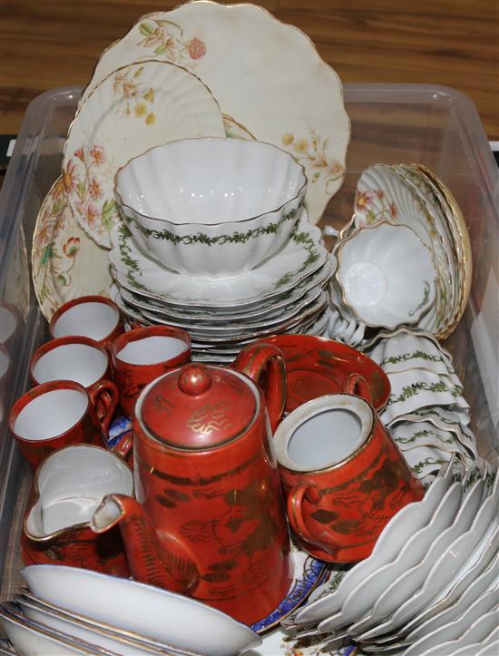 A Japanese tea set, another 19th century tea set and mixed teaware